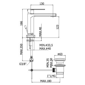 Miscelatore lavabo con scarico clic-clac Tango cromo - Paffoni 2