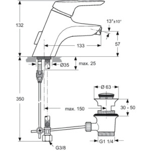 Miscelatore monocomando bidet Ceramix Blu cromo - Ideal Standard 2