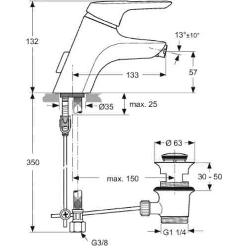 Miscelatore monocomando bidet Ceramix Blu cromo - Ideal Standard
