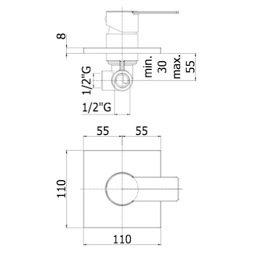 Miscelatore incasso doccia senza deviatore Tango cromo - Paffoni