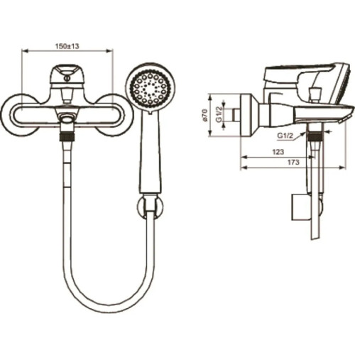 Miscelatore vasca/doccia Ceramix Blue cromo – Ideal Standard | Meglioa