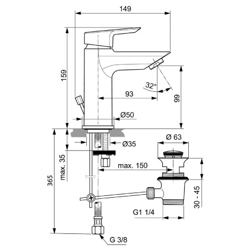 Miscelatore Lavabo M Ceramix con Scarico Cromo – Ideal Standard