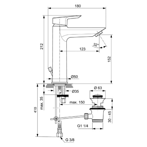 Miscelatore lavabo Ceramix cromo con scarico - Ideal Standard | Meglio