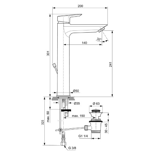 Miscelatore lavabo Ceramix con scarico e piletta - Ideal Standard