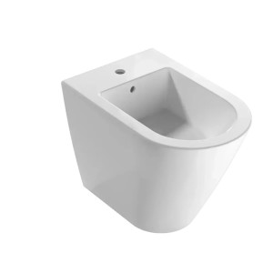 Bidet a Terra Filo Muro Forty3 57x36x43h cm Bianco Lucido - Globo