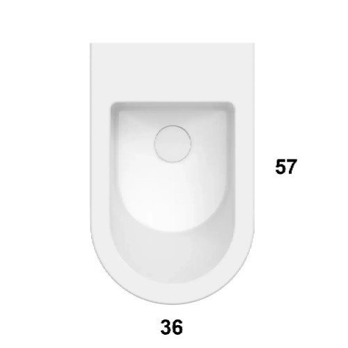 Bidet a Terra Filo Muro Forty3 57x36x43h cm Bianco Lucido - Globo