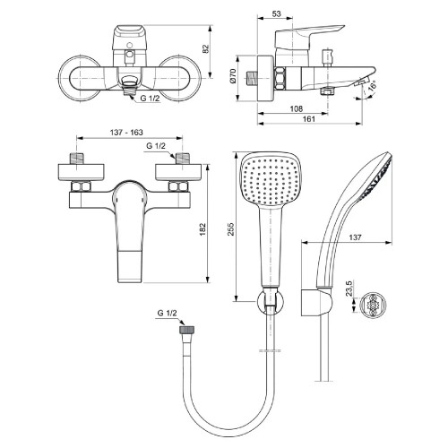 Miscelatore monocomando vasca/doccia Ceramix cromo - Ideal Standard