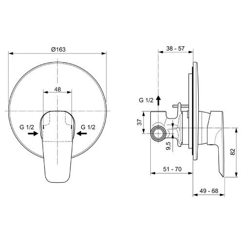 Miscelatore Monocomando Incasso Doccia Ceramix Cromo - Ideal Standard