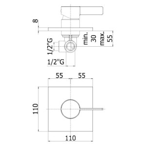 Miscelatore incasso doccia senza deviatore Rock cromo - Paffoni 2