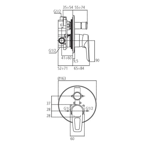 Miscelatore monocomando vasca/doccia Ceramix Blue cromo – Ideal Standa