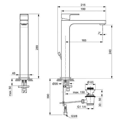 Miscelatore monocomando alto lavabo Edge cromo – Ideal Standard | Megl