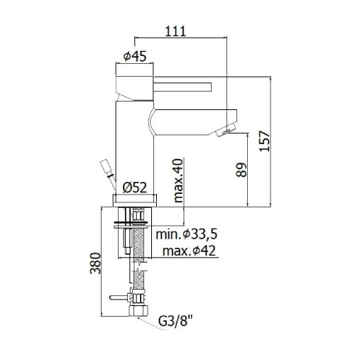 Miscelatore lavabo con scarico clic-clac Stick cromo - Paffoni