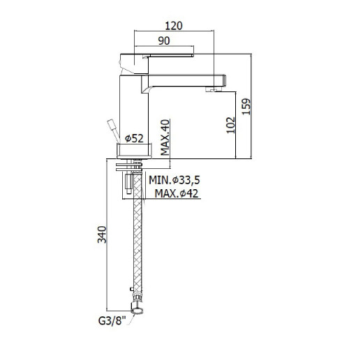 Miscelatore lavabo con scarico clic-clac Ringo cromo - Paffoni