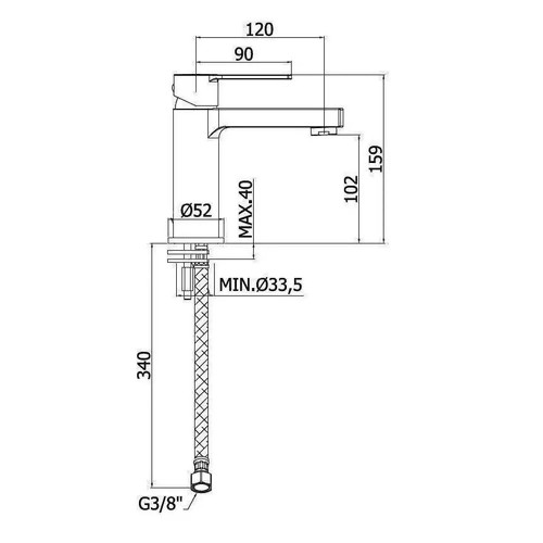 Miscelatore lavabo senza scarico Ringo cromo - Paffoni