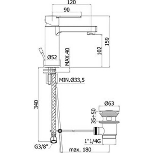 Miscelatore lavabo con scarico automatico Ringo cromo - Paffoni