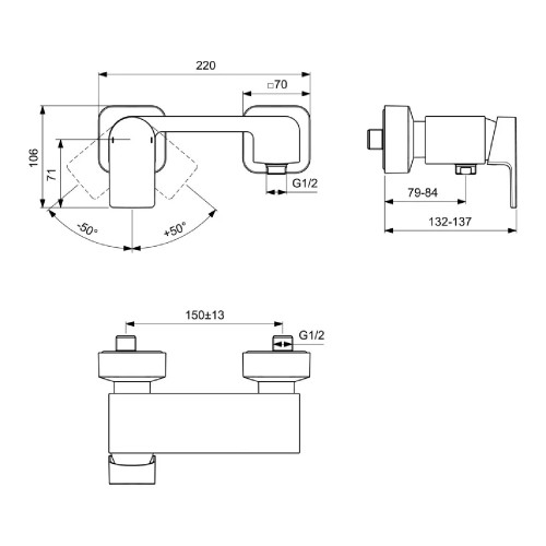 Miscelatore monocomando esterno per doccia Edge cromo - Ideal Standard