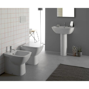 Bidet a Terra Filo Muro Daily 53x37x42 cm Bianco Lucido - Globo | Megl 2