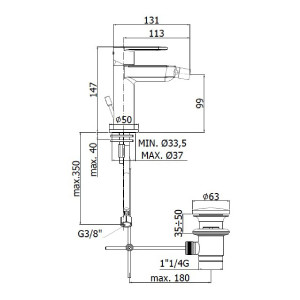 Miscelatore bidet con scarico automatico Candy cromo - Paffoni 2