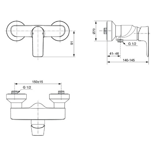 Miscelatore Esterno Doccia Connect Air Cromo - Ideal Standard | Meglio