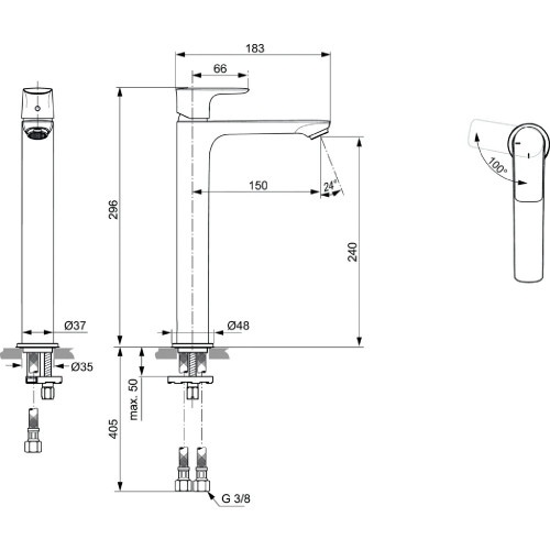 Miscelatore Monocomando Alto Connect Air Cromo – Ideal Standard