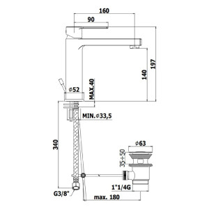 Miscelatore lavabo medio con scarico clic-clac Ringo cromo - Paffoni 2