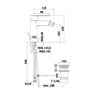 Miscelatore bidet con scarico clic-clac Ringo cromo - Paffoni 2