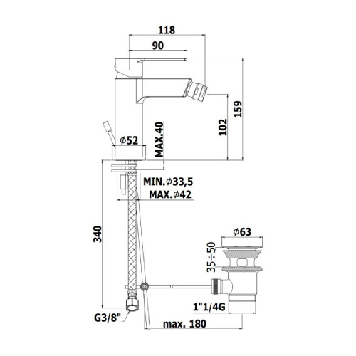 Miscelatore bidet con scarico clic-clac Ringo cromo - Paffoni