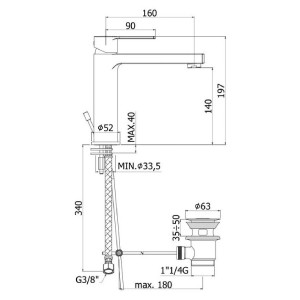 Miscelatore lavabo medio con scarico automatico Ringo cromo - Paffoni 2