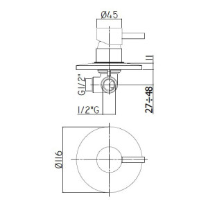 Miscelatore incasso doccia senza deviatore Stick cromo - Paffoni 2