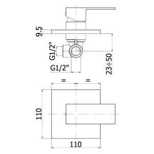 Miscelatore doccia incasso senza deviatore Elle cromo - Paffoni 2