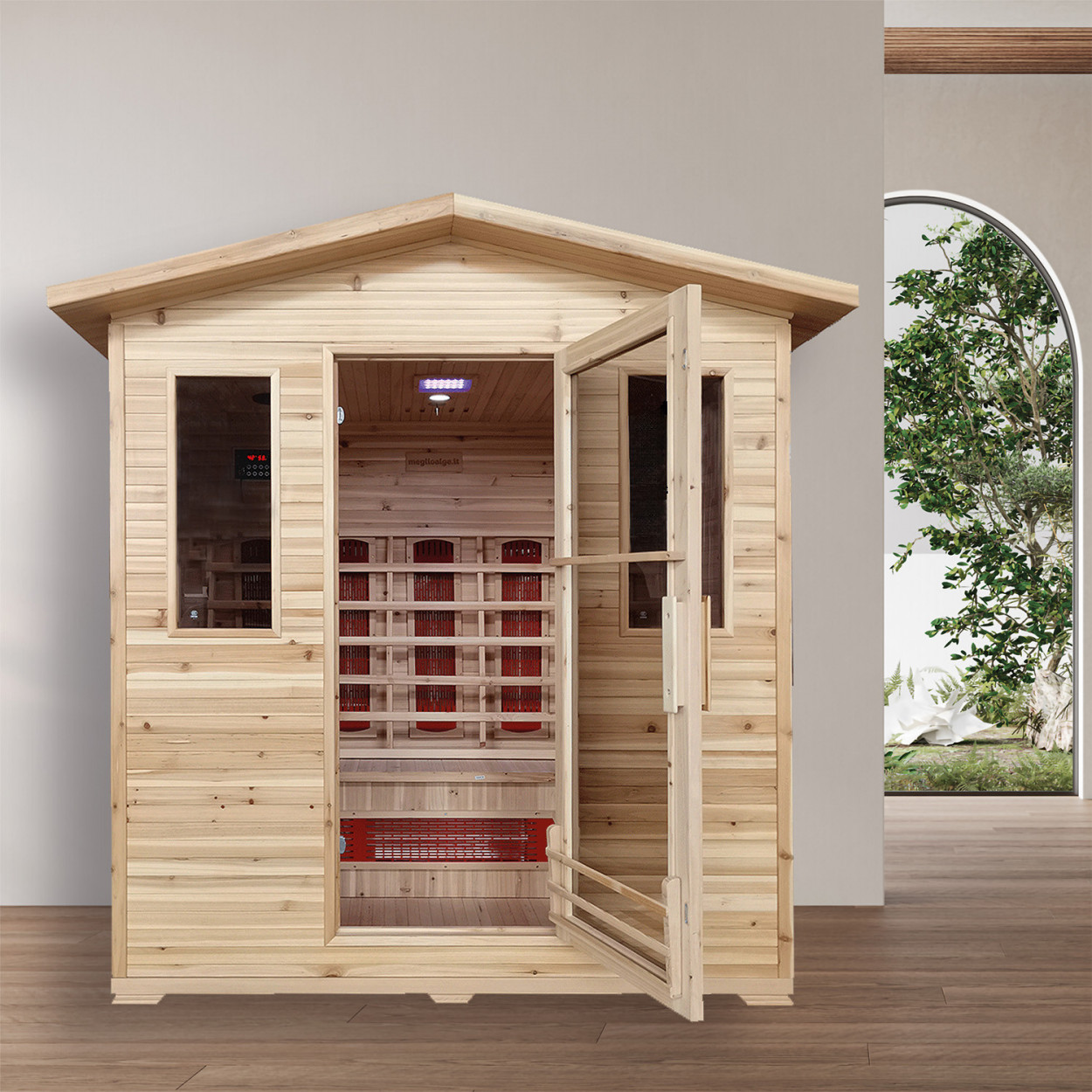 Sauna Serena 200x133x210,5 cm legno Fir - Meglioalge