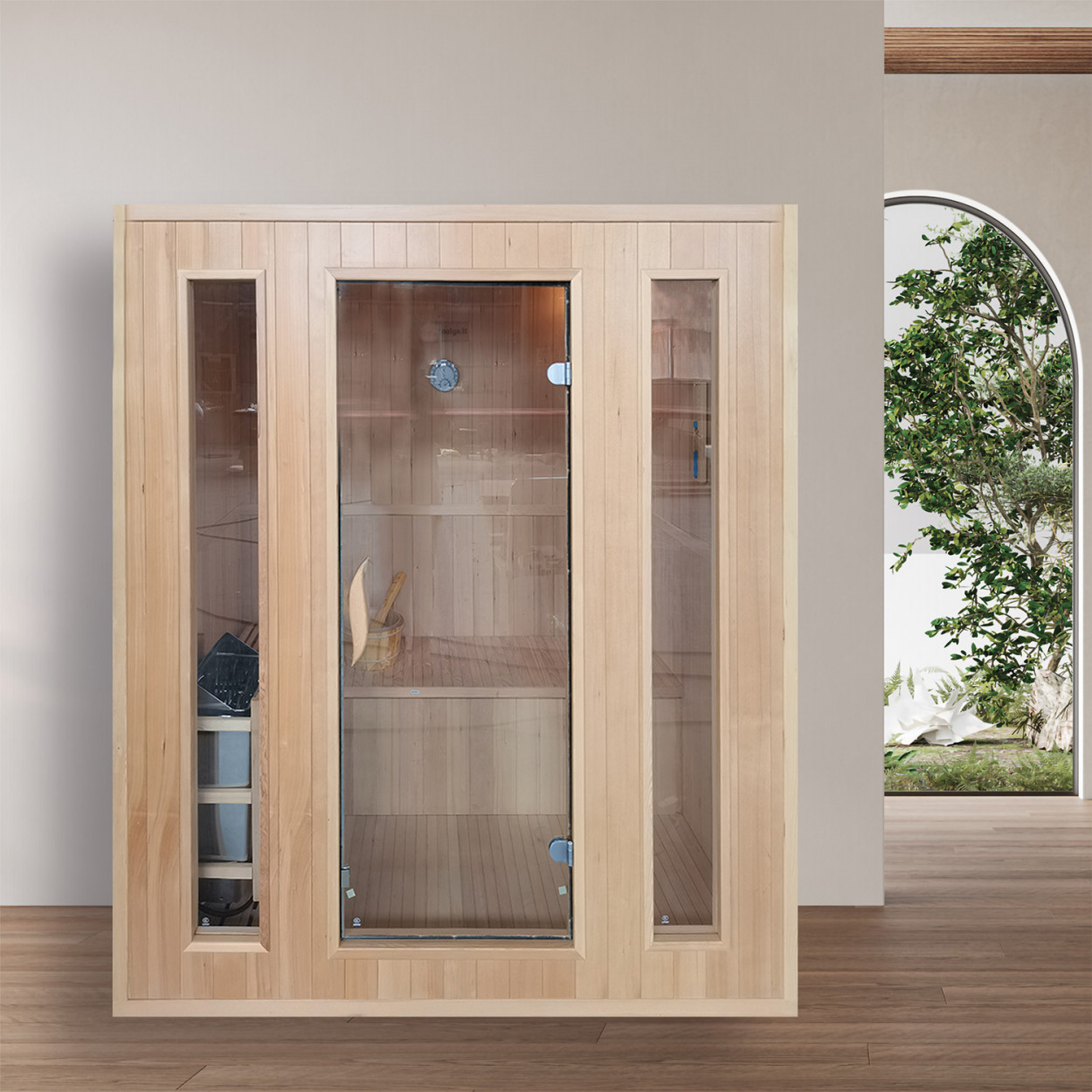 Sauna tradizionale a vapore Serena 170x120x190 cm legno Hemlock - Megl