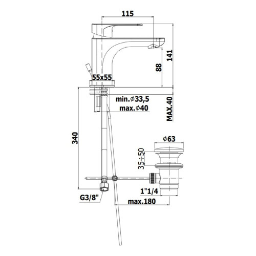 Miscelatore lavabo con scarico clic-clac Sly cromo - Paffoni