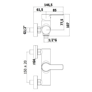 Miscelatore doccia esterno senza set doccia Red cromo - Paffoni 2