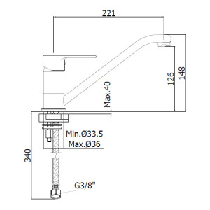 Miscelatore lavello con canna tubo Red cromo - Paffoni 2