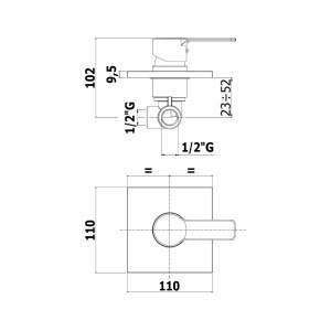 Miscelatore incasso doccia senza deviatore Red cromo - Paffoni 2