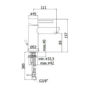 Miscelatore monocomando lavabo senza scarico Stick cromo - Paffoni 2