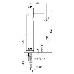 Miscelatore monocomando lavabo alto senza scarico Stick cromo - Paffon 2