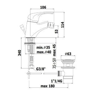 Miscelatore bidet con scarico automatico Nettuno Due cromo - Paffoni 2