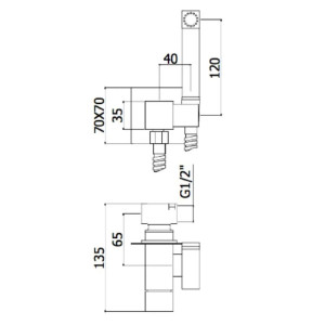 Set bidet incasso Quadro con miscelatore cromo - Paffoni 2