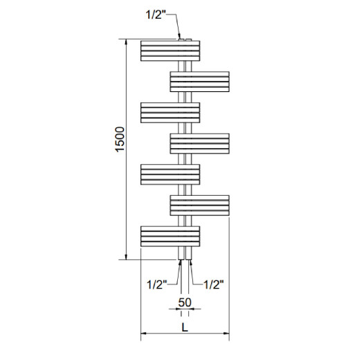 Radiatore verticale Babyla h1500x600 mm inox lucido - Cordivari