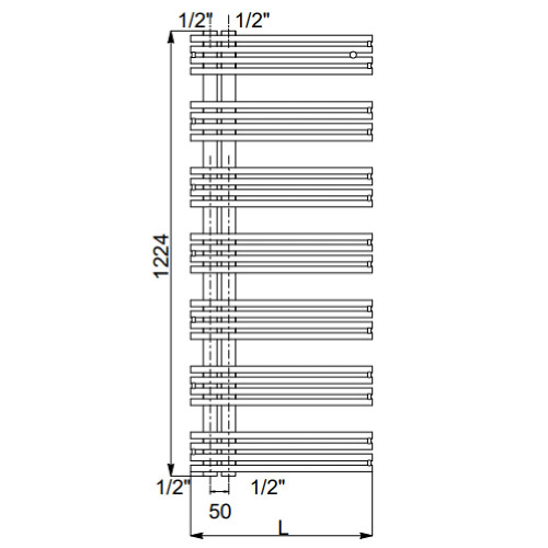 Radiatore verticale Kelly18 h1224x500 mm inox lucido – Cordivari