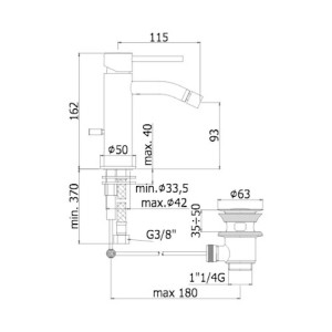 Miscelatore bidet con scarico clic-clac Light cromo - Paffoni 2