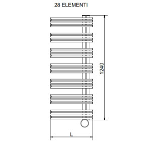 Radiatore verticale elettrico Kelly18 h1240x500 mm inox lucido – Cordi 2