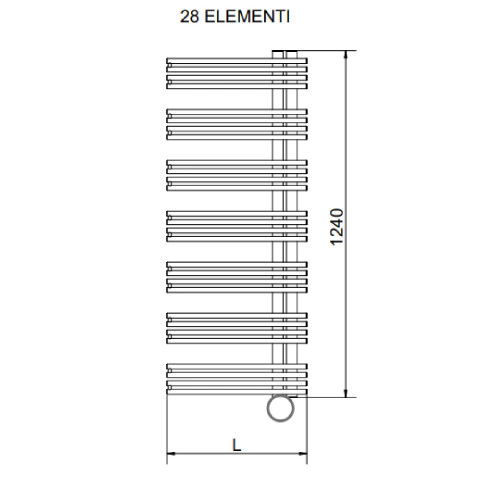 Radiatore verticale elettrico Kelly18 h1240x500 mm inox lucido – Cordi