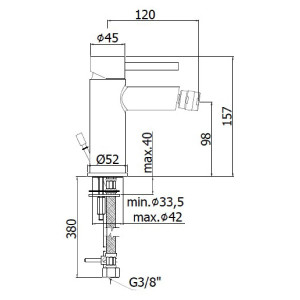Miscelatore bidet senza scarico Stick cromo - Paffoni 2