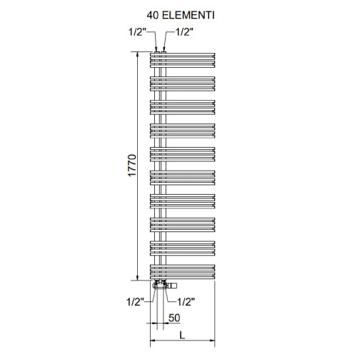 Radiatore verticale Kelly18 h1770x600 mm inox lucido – Cordivari