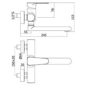 Miscelatore lavello a parete Sly cromo - Paffoni 2