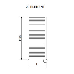 Scaldasalviette elettrico Lisa 22 h1200x500 mm bianco - Cordivari 2