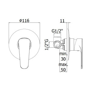 Miscelatore incasso doccia senza deviatore Sly cromo - Paffoni 2